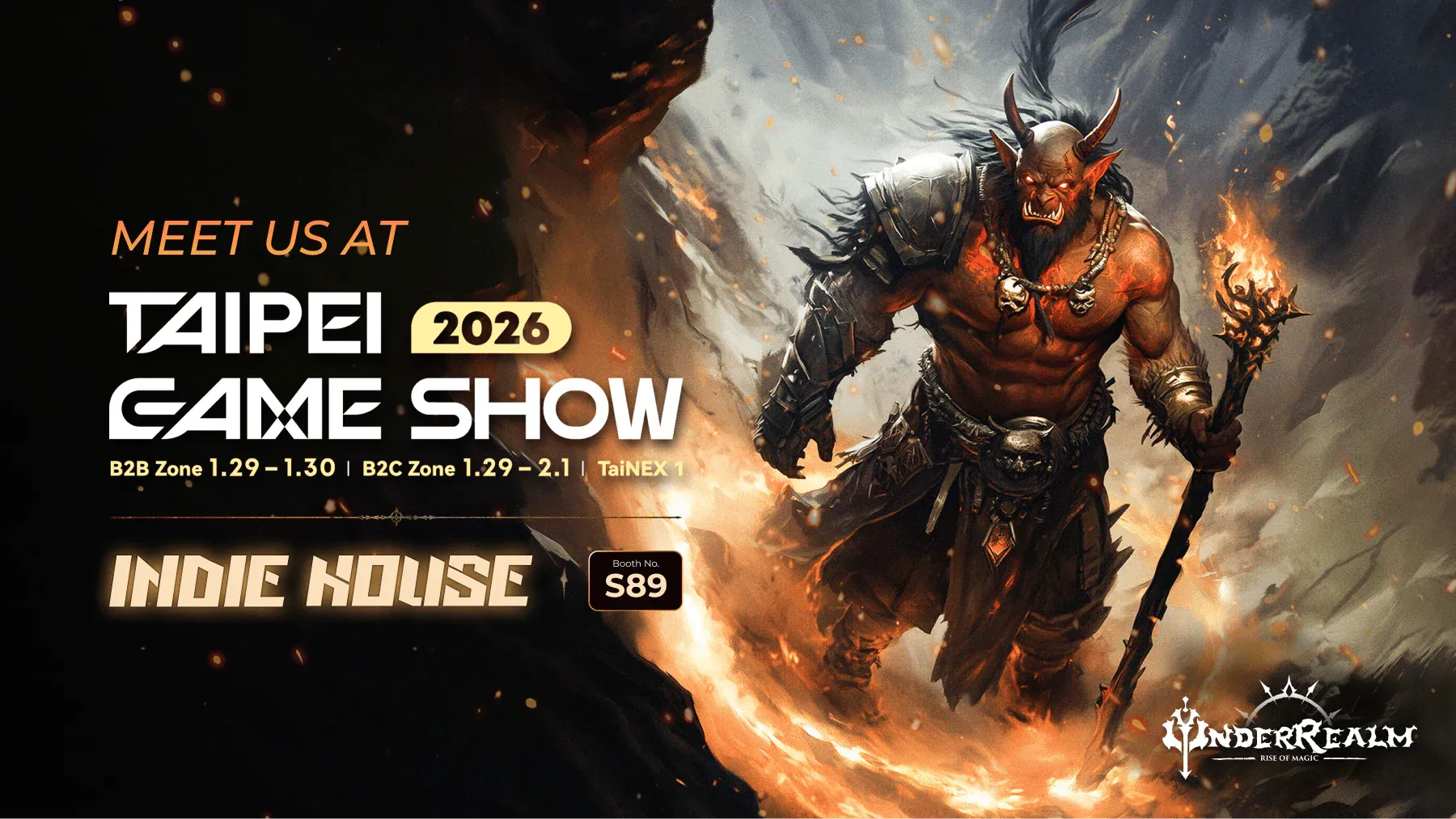 Under Realm is exhibiting at Taiwan Game Show 2026 from 29 Jan - 1 Feb!